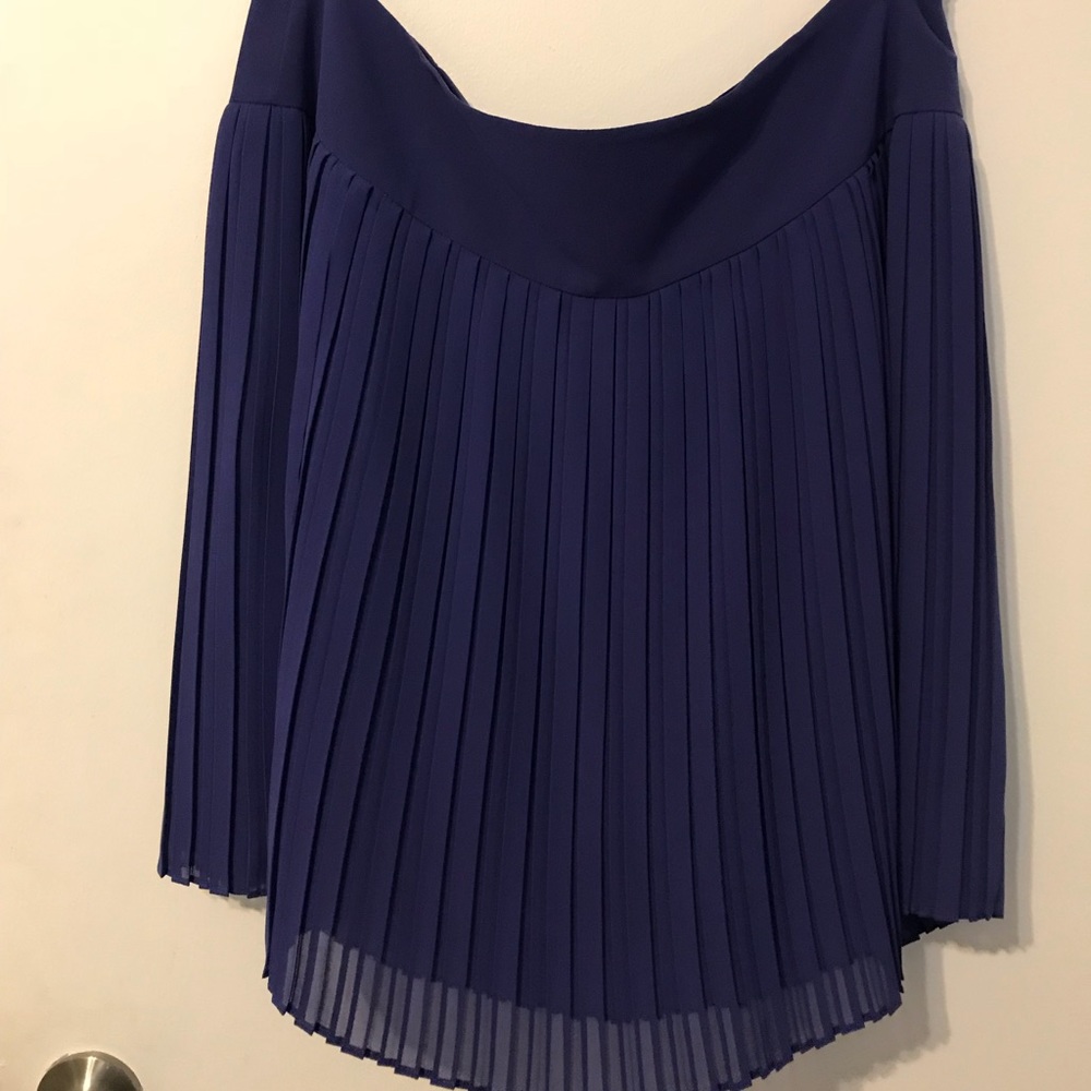 LOFT BNWT Pleated Royal Purple Skirt Size 12